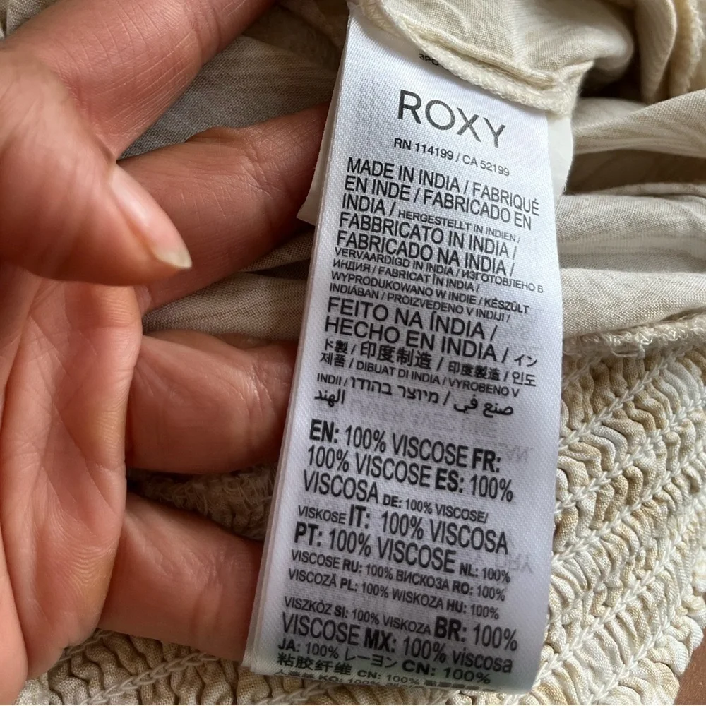 Roxy Tropical Rhythm Drawstring Wide-Leg Pants Floral SZ L - Picture 9 of 11